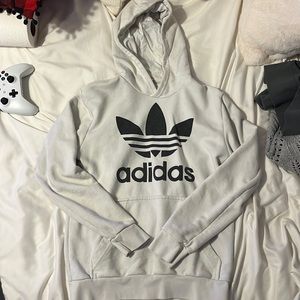 White Adidas hoodie youth L